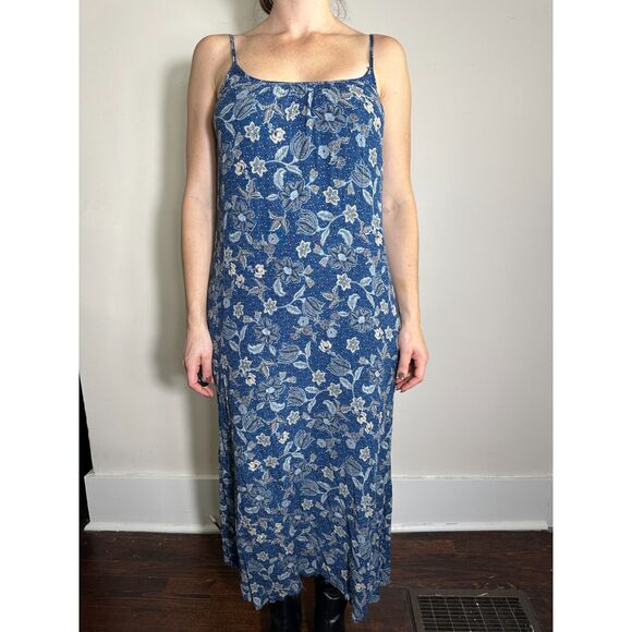 Roan and Ryan Blue Floral Midi Dress Size XS - Picture 2 of 4